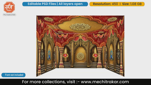 Luxury Palace Pandal PSD Template | Ganpati & Navratri Festival | www.mechitrakar.com