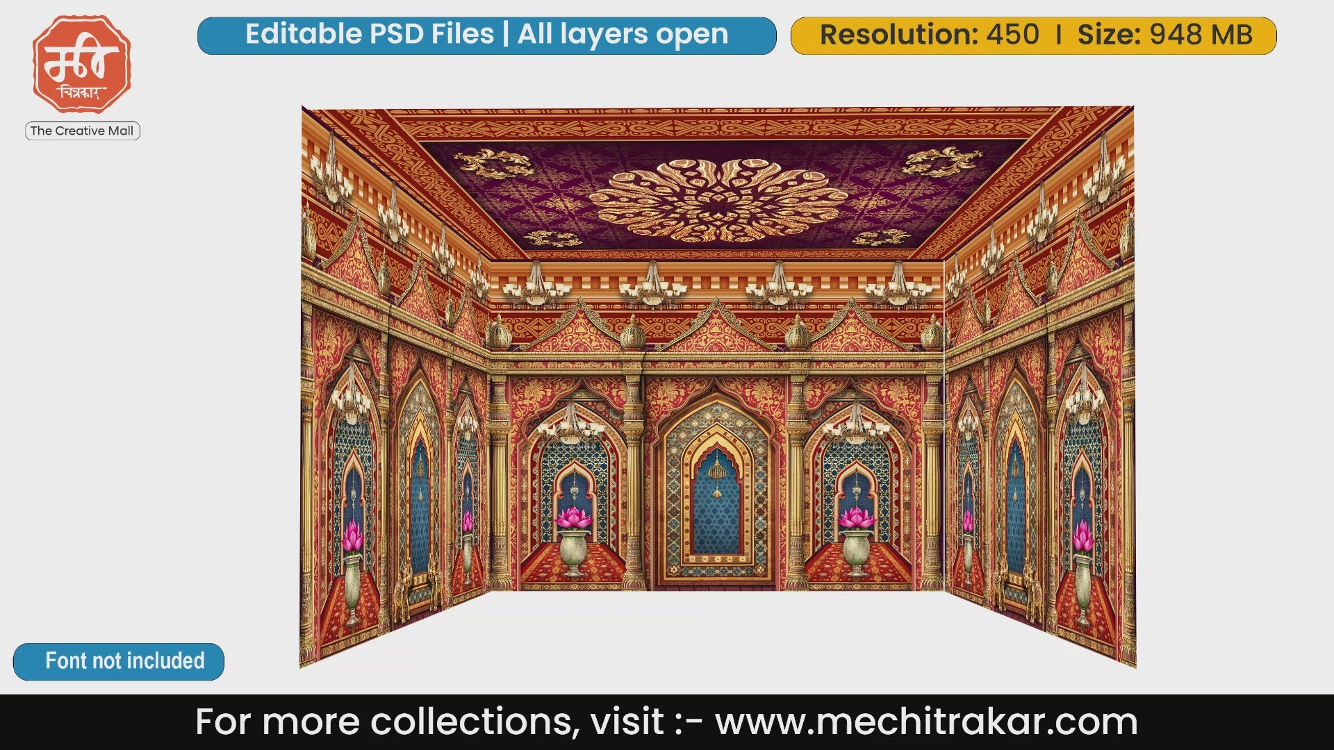 Heritage Palace Pandal PSD Template | Ganpati & Navratri | mechitrakar.com