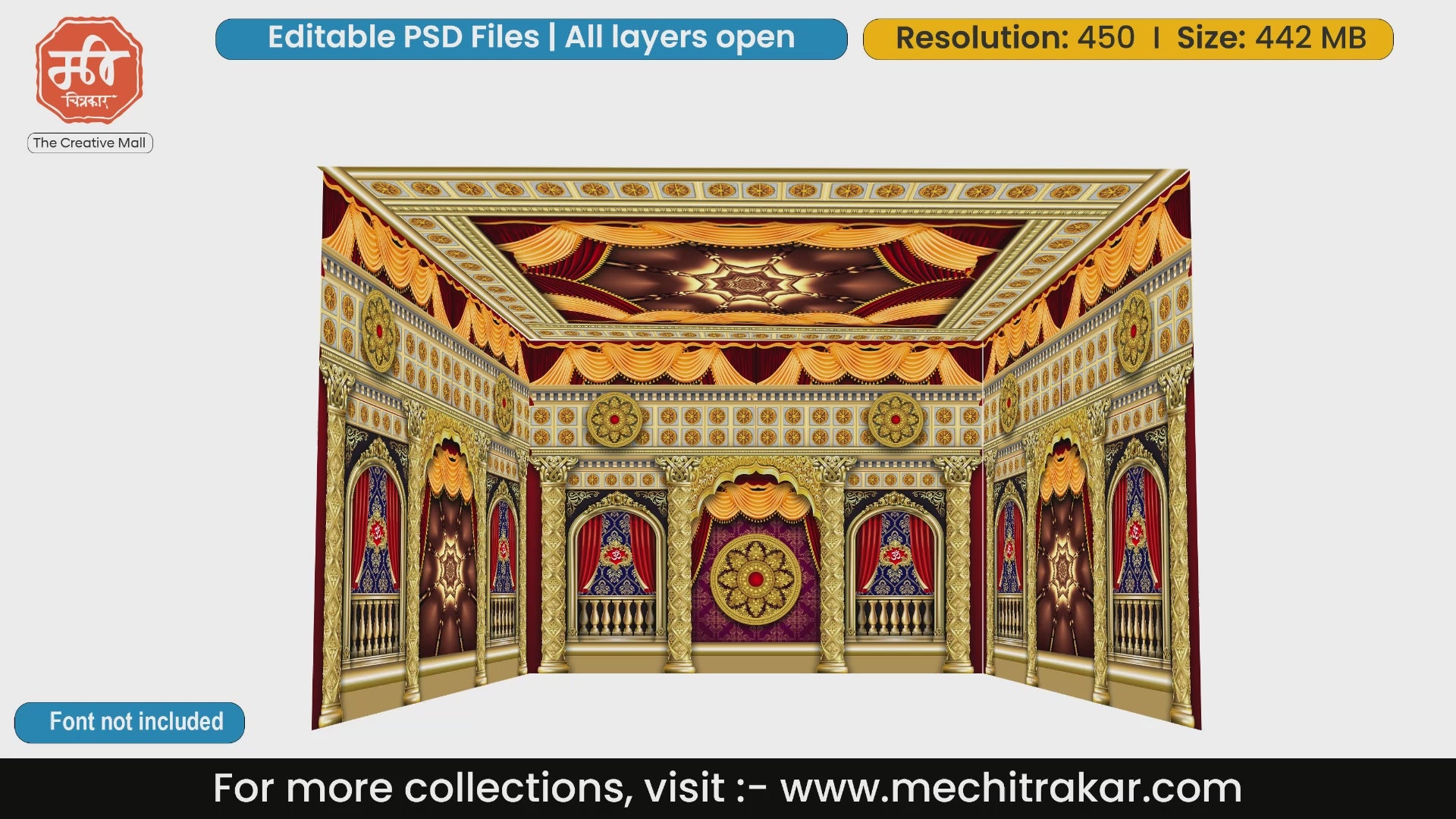 Royal Palace Pandal PSD Template | Ganpati & Navratri Festival | mechitrakar.com