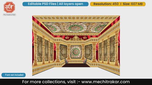 Grand Temple Pandal PSD Template | Ganpati & Navratri Festival | mechitrakar.com