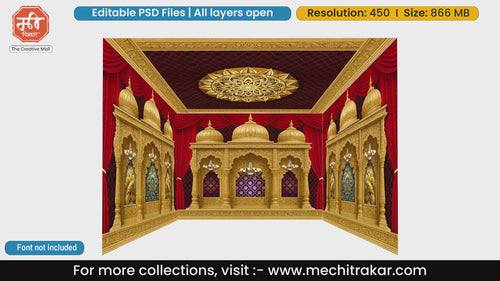 Grand Temple Pandal PSD Template | Ganpati, Navratri & Wedding | mechitrakar.com