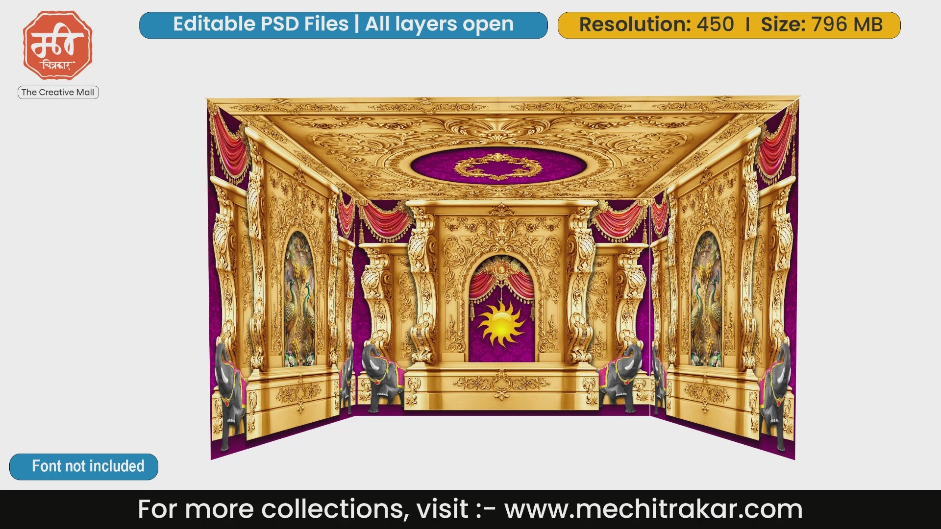 Royal Surya Pandal PSD Template | Ganpati & Navratri Festival | mechitrakar.com