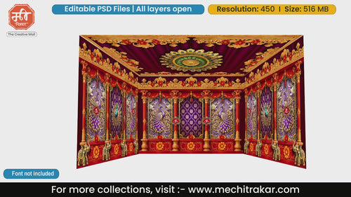 Grand Peacock Pandal PSD Template | Ganpati & Navratri Festival | mechitrakar.com