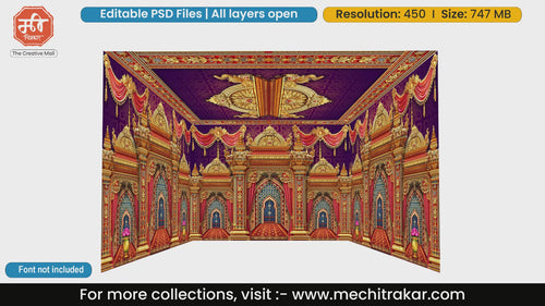 Royal Palace Pandal PSD Template | Ganpati & Navratri Festival | mechitrakar.com