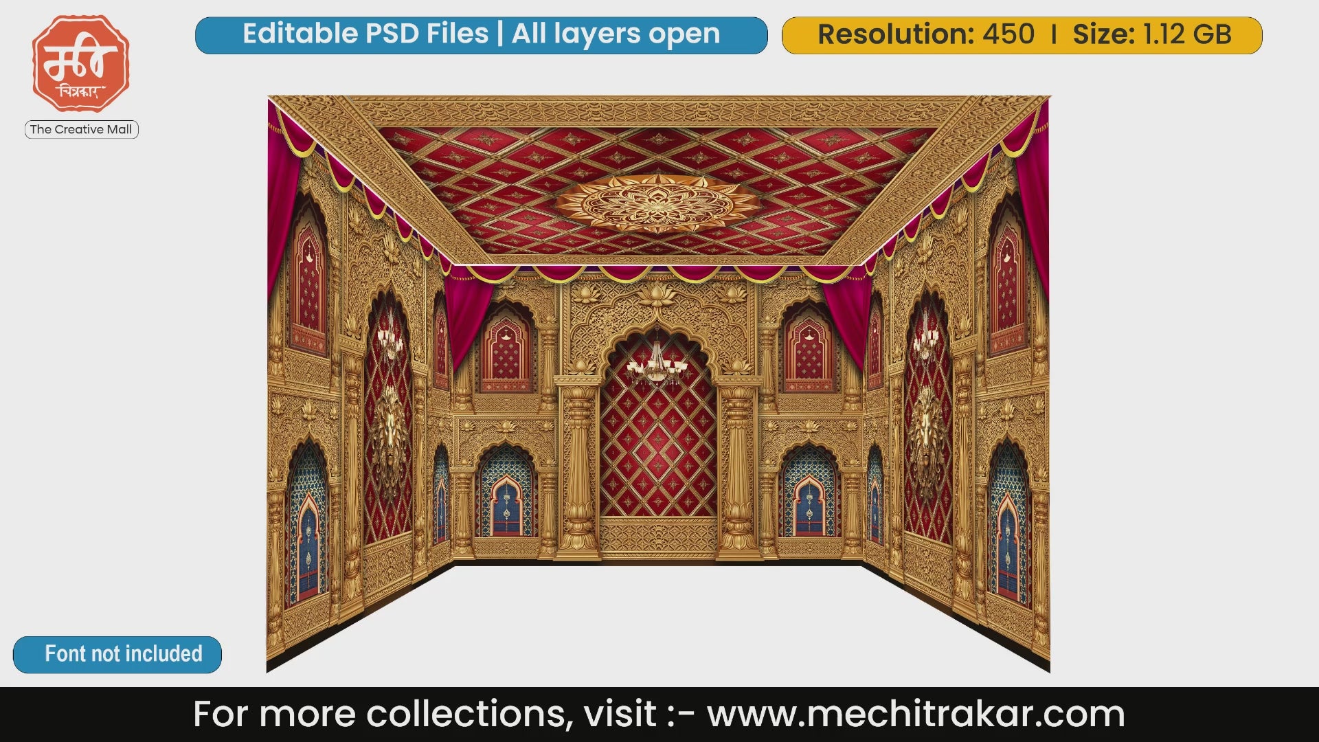 Royal Lion Pandal PSD Template | Ganpati & Navratri Festival | mechitrakar.com