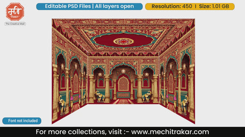 Grand Golden Pandal PSD Template | Ganpati, Navratri & Wedding | mechitrakar.com