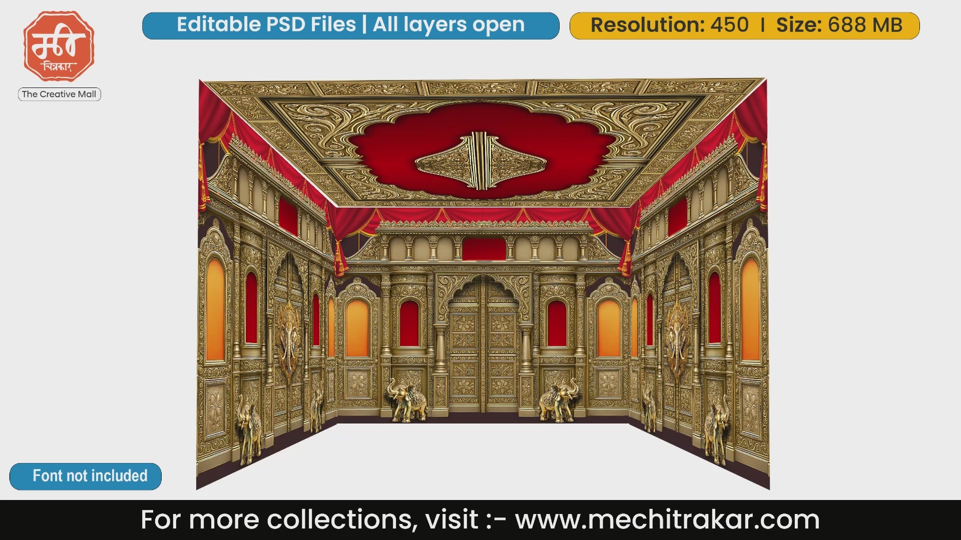 4 Side Stage Decoration | Editable PSD Template by Mechitrakar | 4SSDBBK0625-90