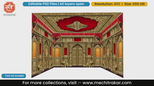 4 Side Stage Decoration | Editable PSD Template by Mechitrakar | 4SSDBBK0625-90