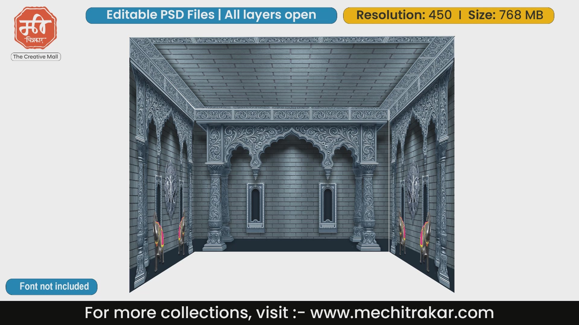 Historical Fort Pandal PSD Template | Ganpati & Navratri | mechitrakar.com
