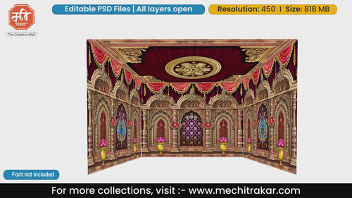Grand Temple Pandal PSD Template | Ganpati & Navratri Festival | mechitrakar.com