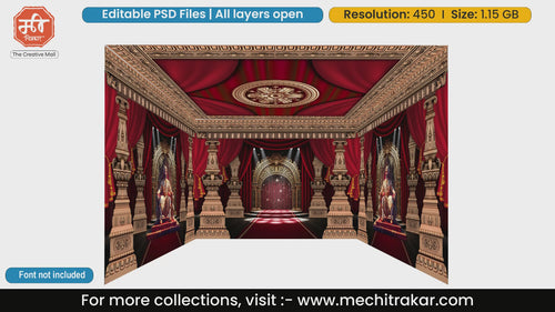 Royal Darbar Pandal PSD Template | Ganpati, Navratri & Wedding | mechitrakar.com
