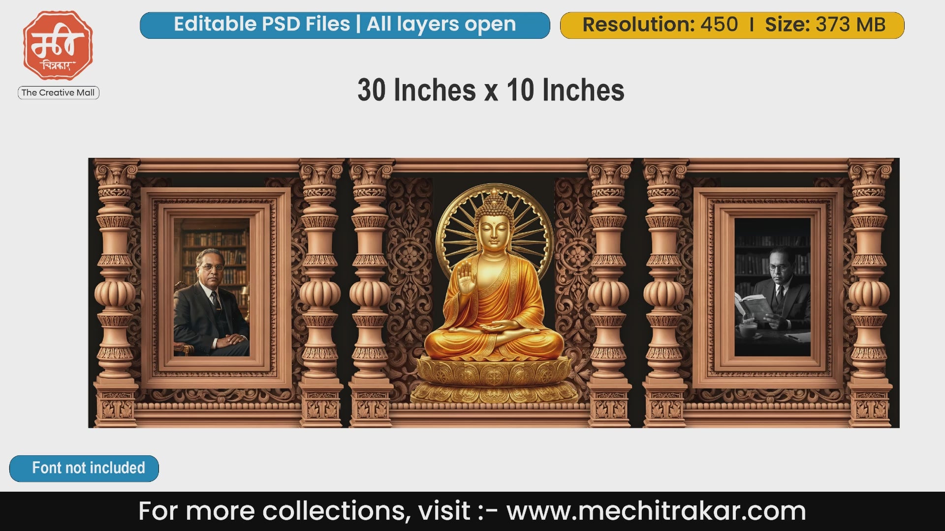 Dr.Babasaheb Ambedkar Jayanti Theme Backdrops PSD | Editable PSD File | Me Chitrakar | PMD/BD0426/03