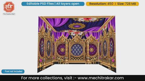 Majestic Lion Pandal PSD Template | Ganpati & Navratri Festival | mechitrakar.com