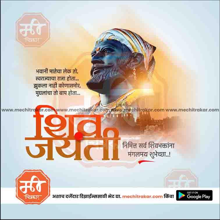 Shiv Jayanti | Social Media Design Templates in Marathi | Editable PSD for Designers | By Me Chitrakar | 140